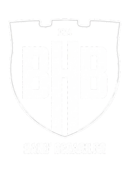 Logo: black shield with white border, bold 'BHB' initials, '1914' above, and 'HAND BERARILOR' text below.
