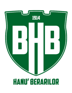 Green shield logo with white outline and central large white letters forming 'BIR', year 1914 above, Romanian text below reading 'HANU BERARIILOR' (likely 'HANU BERARILOR').